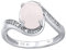 SILVEGO Damen Ring aus 925 Sterling Silber mit natürlichem Rosenquarz