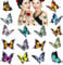32 feuilles Tatouages de Papillon pour les femmes, Tatouages Temporaires 3D Body Art, Imperméables Faux Autocollants de Tatouage, Cadeaux de Fête pour Enfants