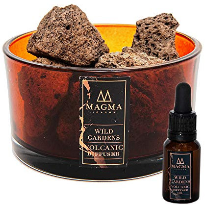 Lavastein-Diffusor – Vulkangesteine Diffusor für ätherische Öle – Wild Gardens Home Fragrance – Langlebige Bio-Aroma-Steine – Magma London