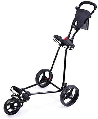 Carritos de Empuje de Golf de 3 Ruedas Carro de Arrastre de Golf Plegable con Tablero de puntaje Cuadro de mandos Freno de pie Carritos de Golf livianos Un Segundo para Abrir y Cerrar Uptodate