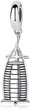 Charm Anhänger,925 Sterling Silber Charm Perle Reisen Dubai Burj Al Arab Dangle Charms Fit Armbänder Frauen Diy Schmuck
