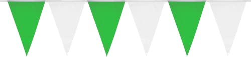 Heku-20 banderines Impermeables, Color Verde y Blanco, 10 m (30731-17)