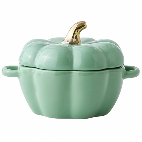Onepine 450ml Porcelaine Bol à Céréales Enfant, Créatif et Mignon Bol à Salade, Forme de Citrouille Bol à Soupe avec Poignée, Bol de Riz pour Restaurant à la Maison