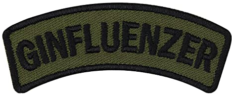 Army Tactical Morale Patch bestickt GINFLUENZER Aufnäher Bundesheer Militär Abzeichen zum annähen | Bundeswehr Geschenk Applikation für Jacke/Weste/Uniform | 70x20mm
