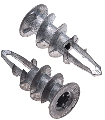 Driva Chevilles pour Plaques de Plâtre par Keple, 50 Pièces 15mm x 29mm Bouchons en Alliage, Fixations pour Cloisons Sèches, Chevilles Murales en Plâtre, Goujons de Cavité, Fixations, Ancres
