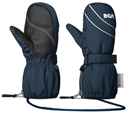 BQA Kinder Skihandschuhe Fäustlinge wasserdicht und Winddicht Skihandschuhe, Kinderhandschuhe Fäustlinge Handschuhe Thermo warme Winterhandschuhe für Jungen und Mädchen von 2 bis 8 Jahre