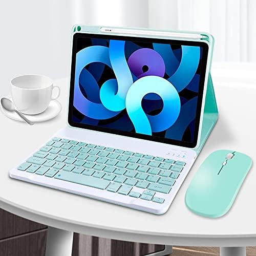 kaitesi Keyboard Case Mouse for iPad Air 11 inch 2025 2024 M3 M2/iPad Air 5 4 2022 2020 10.9 inch/Pro 11 (4th/3rd/2nd/1st Gen) Case with Magnetically Detachable Wireless Color Keyboard (Mint Green)