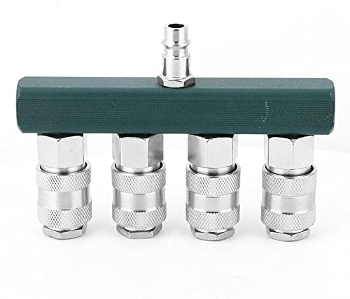 Artillery Distributeur d'air Comprimé, Raccord Rapide à 4 Voies Filetage NPT 1/4 Pouce, Raccord de Tuyau d'air Utilisé pour la Distribution de Gaz