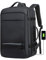 Mochila Antirrobo Para Ordenador Portátil 17 Pulgadas Hombre De Gran Capacidad Mochila Para Impermeable Con Cargador USB Mochila De Trabajo Para Hombre Para Escuela de Viajes-Negro