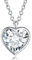 GW Herz Kette Damen Silber Herzanhaenger Silberne Halskette damen 925 mit Herz Anhänger Zirkonia Damen Geschenke für Frauen Mama Beste Freundin Geburtstag (Silber)