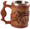 PRETYZOOM Jarra De Cerveza Hecha a Mano Vaso De Barril Antigua Estilo Barril Taza De Bebida Vikinga Accesorios Familiar Acero Reutilizable