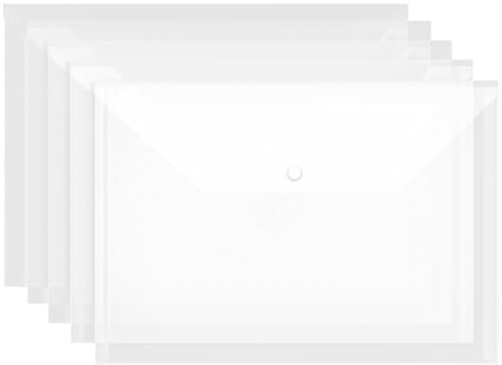 hongmo 12 Stück A4 transparente Dokumententasche Druckknopf-Aktentasche für Dokument Organisieren