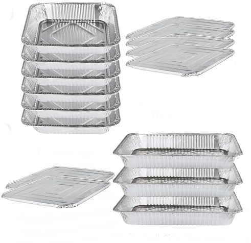 Disposable Chafing Dish Buffet Set Food Warming Trays Replacement - 3 Water Food Warmer Pans - 6 Foil Pans - 6 Lids - Buffet Set Trays Food Warmers for Parties & Events