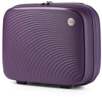British Traveller Vanity Case Rigide 35x29x17cm, Trousse de Toilette Rigide, Trousse de Toilette Portable étanche Vanity Voyage (Violet)