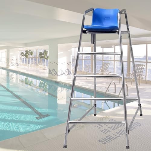 Silla de socorrista Sillas portátiles Altas para Salvavidas de Piscina, tumbonas Desmontables para Exteriores de 3,9/4,9/5,9 pies de Alto para Junto a la Piscina, Taburete con Escalera y Estante para