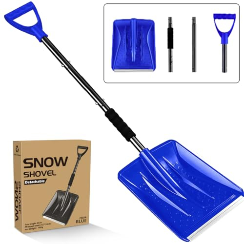 Schneeschaufel, 2025 New Upgrade Large-Capacity Lightweight Aluminum Portable Snow Shovel