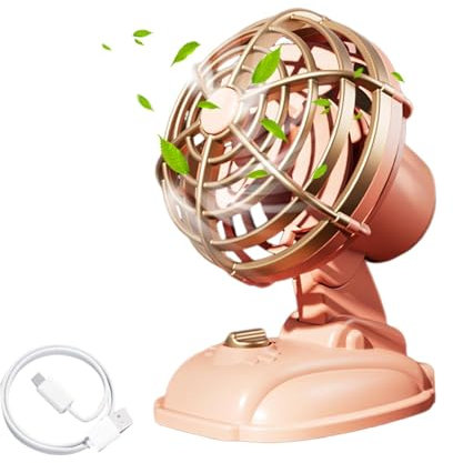 Ventilateur personnel | Ventilateur de table, vent fort, rechargeable par USB, ultra silencieux, 2 vitesses, ventilateur de table rétro pour SUV, camping-car, camion, bureau à domicile