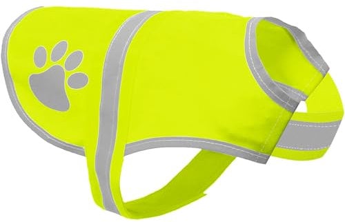 Voarge Reflektierende Sicherheitsweste für Hunde, Hohe Sichtbarkeit, Reflektierende Sicherheitsweste Haustierweste für Nachts im Freien (Gelb, M)