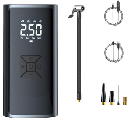 JSYDMA Compresor Aire Portatil para Opel Vectra C, con Pantalla LED y Apagado Automático, en ABS Ideal para Emergencias y Viajes,B-Black
