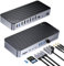 ORICO 22 IN 1 Docking Station DisplayLink, Hub USB C a quattro display con 3 DP, 3 HDMI, uscita singola 8K, 60W PD, USB C 3.2 18W PD, 2 USB C 3.2, USB A 3.2, 3 USB A 3.0, RJ45, 3 tipi di AUX