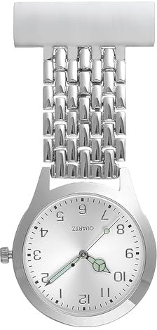 Krankenschwester-Taschenuhr, Edelstahl, Quarz, Arzt-Taschenuhren für Damen und Herren, Clip-on-Uhren, leuchtet im Dunkeln, leicht zu lesen, stilvolle Krankenschwesteruhr, Brosche, geeignet für Arzt,