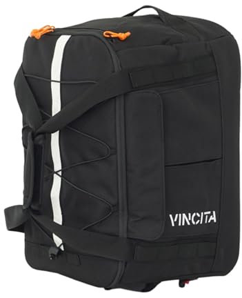 Vincita Voyage BDR Tasche für Faltrad - Rucksack, Duffle, Gepäckträgertasche Combo mit KLICKfix UniKlip 2.0 37L | wasserabweisend, Schwarz, Medium
