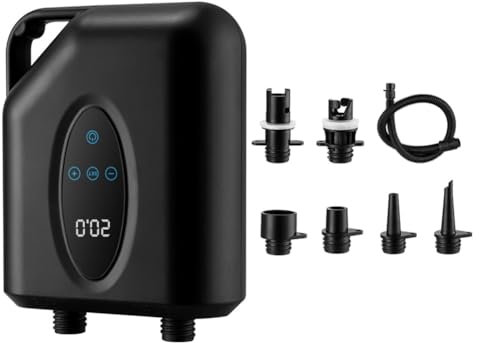 Swiixxer Tragbare Elektrische Luftpumpe 20PSI Hochdruck-Paddle-Board-Kompressor zum Aufpumpen und Entleeren für Sup-Surfboote