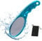 Nano-Glass Foot File Foot Callus Remover with Glass Etching Technology Portable Handheld Sized Foot Scraper for Cracked Heel for Wet and Dry Feet (Shinning Blue)
