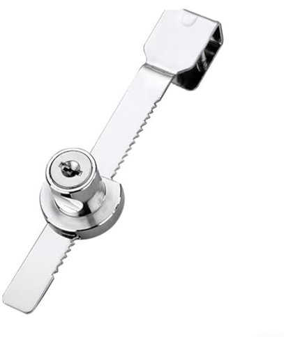 Verchromtes Schiebetürschloss für Glasschränke, Schlüsselzugang und ohne Bohren, Installation für 7 mm dickes Glas