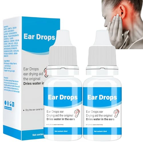 2 Pcs Ear Drops for Swimmers Ear,Swimmers Ear Drying Drops Adult E/arache Drops,Ear Ringing Relieving Ear Drops Treatment,Tin/nitus Treatment for Ear A/Che Relief,Ear Drops Pain Relief,Ear Wax Drops