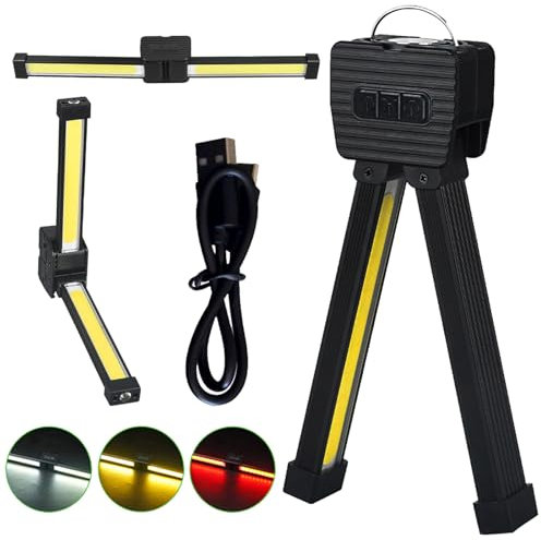 YOUYIKE Lampe de pose, lampe de gym, portable, étanche, pliable à 180 degrés, lampe de poche LED magnétique portable avec crochet de suspension, lampe de camping pour chariot de jardin en plein air