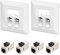 FGB Keystone Lot de 2 prises réseau encastrées + 4 modules Keystone CAT7 - Câble patch femelle vers femelle - Connecteur réseau Ethernet - Panneau de brassage Keystone 10 Gbit/s STP - Blanc