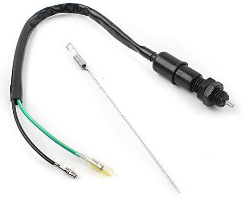 SIKUAI Interruptor de luz de freno trasero de motocicleta Interruptor de luz de freno trasero de 2 cables con resorte Para Yamaha/Virago, Maxim, XJ, XS, XV