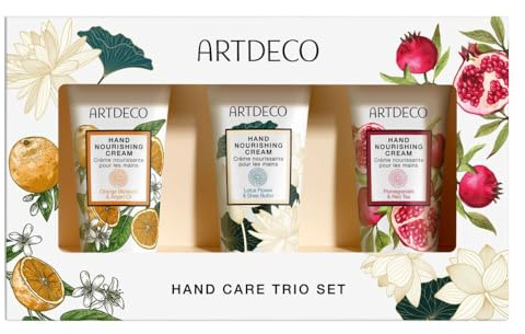 ARTDECO Hand Care Trio Set | 3 luxuriöse Handcremes mit Arganöl, Sheabutter & Granatapfel, Pflegendes Geschenkset für samtweiche Hände, 3 x 30 ml