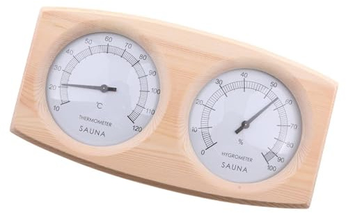 Fzaqwen Holz Sauna Zimmer Thermometer Hygrometer 0 Feuchtigkeit Zubehör 23,5 X13x3cm