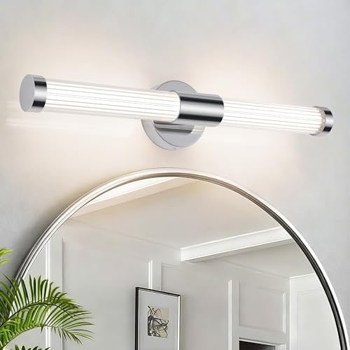 MantoLite LED Spiegelleuchte Bad Spiegellampe 60cm Badlampe Wand Chrom