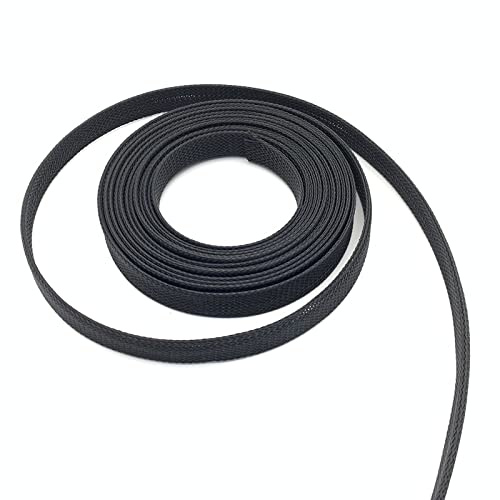 Gaine de câble Extensible en Pet 2-40 mm - Gaine de Fil en Nylon tressé, Noire, 5/10 m, Ignifuge(40MM*10M)