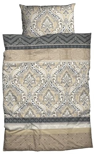 Traumschlaf Biber Bettwäsche Verena beige anthrazit