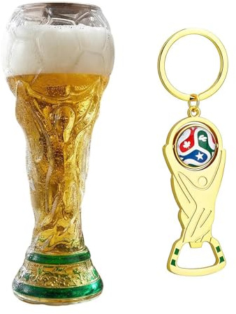 Herfair Biergläser 0,48 Liter, Fußball Event Bierkrug, Victory Trophy Bierglas, Geschenke für Männer Fußballfans