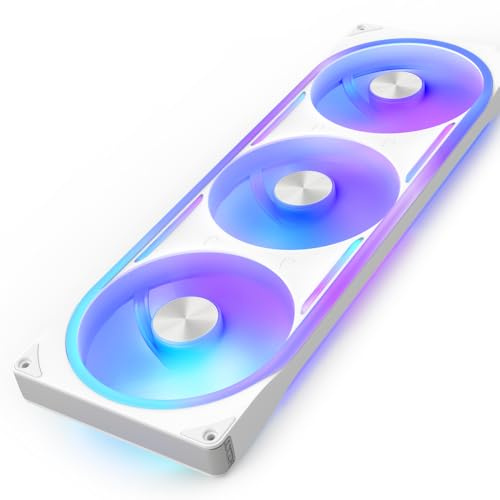 NZXT F420U Ultra - 420mm single-frame Multi-Zone RGB Lüfter - Weiß | 420mm single-frame Ultra-Einheit mit drei 140mm Lüftern und Multi-Zonen-RGB. Flüsterleise, premium, CAM-synced.