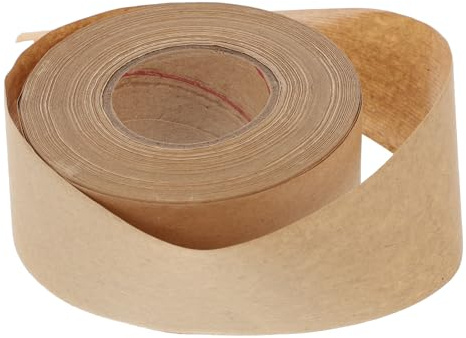 BESPORTBLE Cinta de Papel Kraft Engomada Activada por Agua, Cinta Adhesiva Marrón para Enmarcación de Cuadros y Acuarela, Sello de Seguridad para Embalaje y Envíos