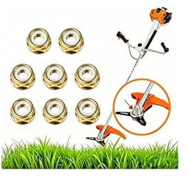 KOQAIIZ 8 Piezas Tuerca de Cuchilla para Desbrozadora M10 x 1.25 Rosca Izquierda, Accesorios de Repuesto Universales para Cabezal de Cortacésped y Recortadora