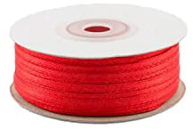 Creativery 91m Rolle Satinband 3mm (055 rot) // Schleifenband einseitiges Hochzeit Taufe Deko Band Dekoband Geschenkband