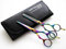 Set von professionellen Haarscheren und Effilierschere, Titan, 14cm, mit Etui