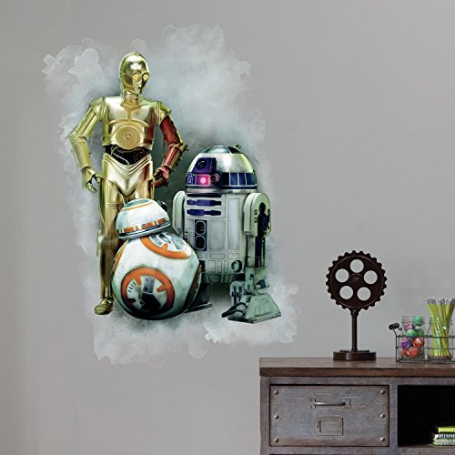 RoomMates RMK3079TB RM - Star Wars VII R2D2, CP30, BB-8 Wandtattoo, PVC, Bunt, 68.5 x 9 x 6.5 cm