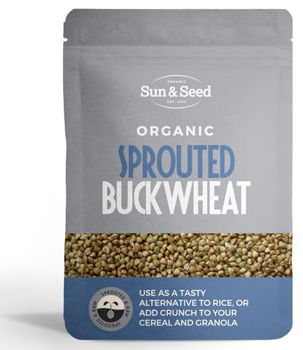 Sun & Seed Sprouted & Raw Organic Buckwheat 250g – Activated & Dehydrated Below 40°C – High in Plant Protein – Crunchy Addition to Porridge, Smoothies & Baking – Vegan, Keto, Gluten-Free