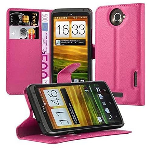 cadorabo Coque pour HTC One X/X+ en Rose Bonbon - Housse Protection avec Fermoire Magnétique, Stand Horizontal et Fente Carte - Portefeuille Etui Poche Folio Case Cover
