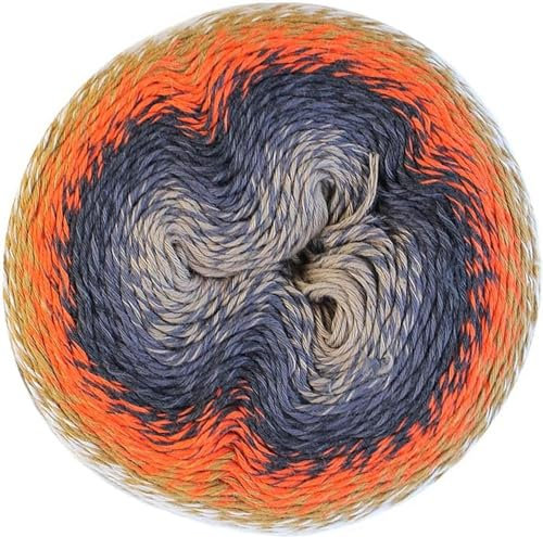Scheepjes Whirl, 100% Cotone, Arancio, Beige, Blu, 1 cm