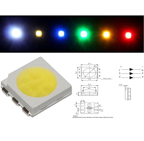 Lumonic 50x Superhelle LEDs vom Typ SMD 5050 - High Power LEDs zum selber Löten DIY in Farbe RGB - Maße: 5x5mm