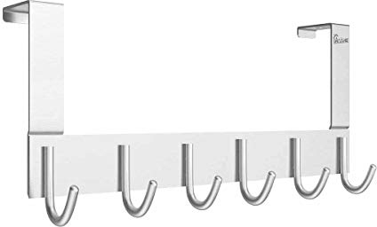 Anjuer Türhängeleiste, 6 Haken, Türgarderobe Aluminiumlegierung, L 40 x B 4.5 x H 11cm